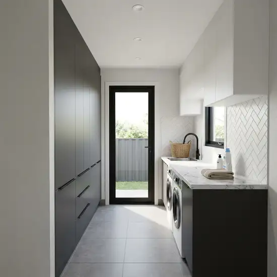 A Bundall-Laundry-Galley-Modern-Large White and Canterbury Grey