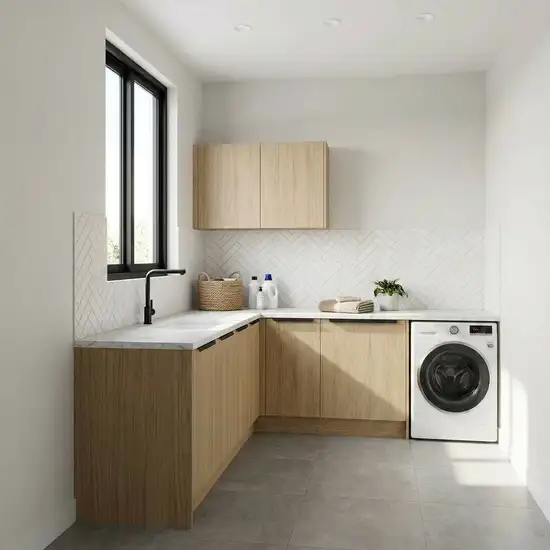 Geebung-Laundry-Modern-L Shape-Medium A Boston Oak