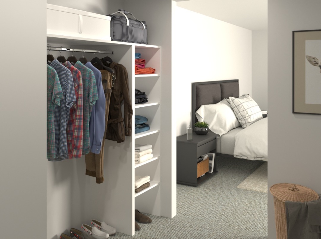 Basic wardrobe and shelf
